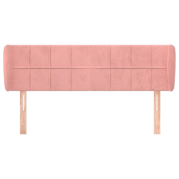 vidaXL Cabeceira de cama c/ abas veludo 147x23x78/88 cm rosa