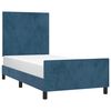 vidaXL Estrutura de cama sem colch&atilde;o 90x200 cm veludo azul-escuro