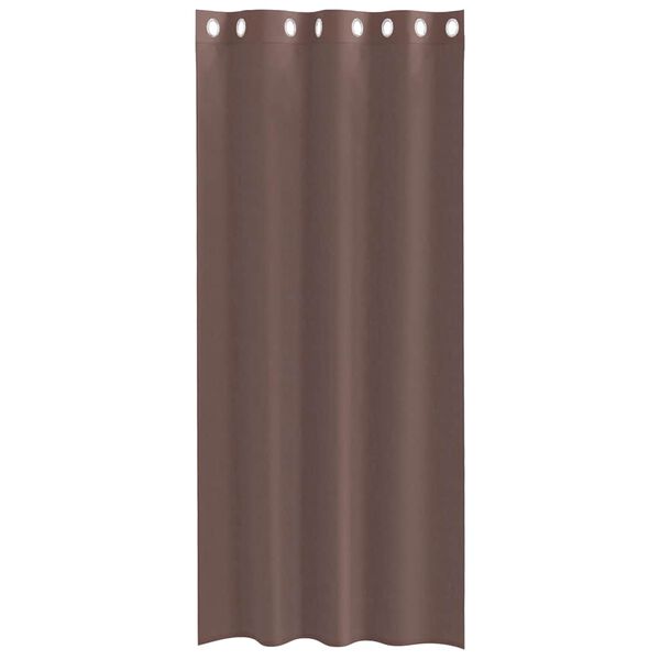 vidaXL Cortinas de voile com ilh&oacute;s 2 pcs castanho 140x245 cm