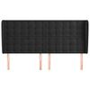 vidaXL Cabeceira de cama c/ abas veludo 163x23x118/128 cm preto