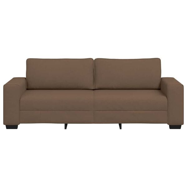 vidaXL Sof&aacute; de 3 lugares tecido 220x77x82 cm castanho