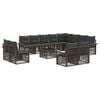 vidaXL Conjunto de Sof&aacute; de Jardim 13 unid. Cinza e Cinza Escuro
