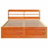 vidaXL Estrutura cama c/ cabeceira 140x190cm pinho maci&ccedil;o castanho-mel