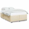 vidaXL Estrutura de cama sem colch&atilde;o 140x190 cm tecido cor creme