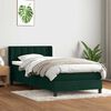 vidaXL Cama com molas/colch&atilde;o verde-escuro 90x210 cm veludo