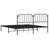 vidaXL Estrutura de cama em metal com cabeceira 180x200 cm preto