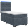 vidaXL Cama box spring com colch&atilde;o Cinzento-Escuro 100 x 200 cm Veludo