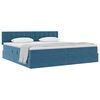 vidaXL Cama com Armazenamento Azul Escuro 200 x 200 cm Veludo
