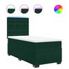 vidaXL Cama com molas/colch&atilde;o 90x190 cm veludo verde-escuro