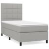 vidaXL Cama com molas/colch&atilde;o 100x200 cm tecido cinzento-claro