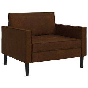 vidaXL Poltrona XL Castanho Couro Suede Sint&eacute;tico