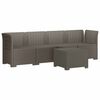 vidaXL Sof&aacute; de Jardim 4 Lugares Look Rattan PP Cinzento-claro