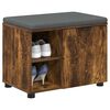 vidaXL Banco de Hall com almofada Carvalho Defumado 60 x 38 x 46 cm