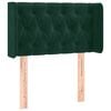 vidaXL Cabeceira de cama c/ abas veludo 83x16x78/88 cm verde-escuro