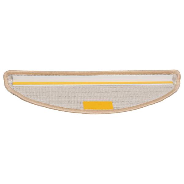 vidaXL Tapetes de escada 30 pe&ccedil;as 56x17x3 cm creme semicircular