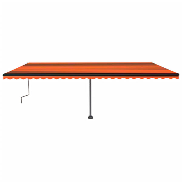 vidaXL Toldo retr&aacute;til manual independente 600x350cm laranja e castanho