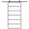 vidaXL Porta deslizante c/ conj ferragens 102x205cm vidro ESG preto