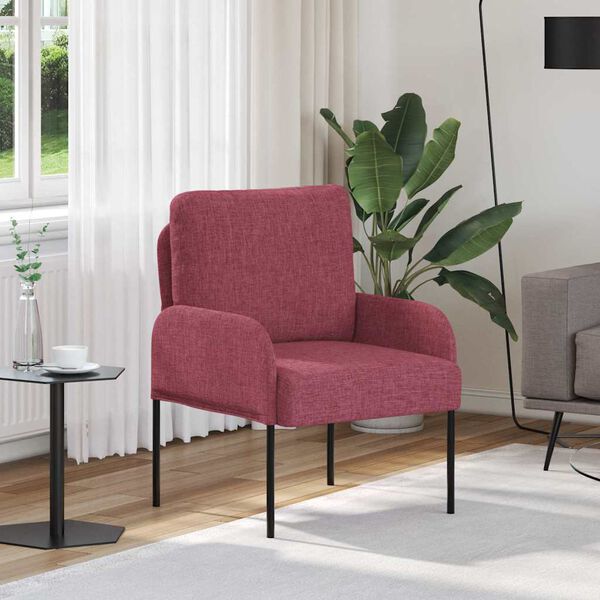 vidaXL Sof&aacute;s com almofada 55cm Vinho Vermelho Contraplacado