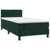 vidaXL Cama box spring c/ colch&atilde;o/LED 90x200 cm veludo verde-escuro