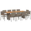 vidaXL Conjunto de Jantar para Jardim 11 pcs Cinzeto vime PE