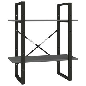 vidaXL Estante com 2 prateleiras 60x30x70 cm pinho maci&ccedil;o cinzento