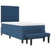vidaXL Cama Box com colch&atilde;o com cabeceira Azul 100 x 200 cm tecido