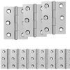 vidaXL Dobradi&ccedil;a 12 unid. 44 x 31 x 5 mm Prateado A&ccedil;o