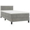 vidaXL Cama box spring c/ colch&atilde;o/LED 80x200 cm veludo cinzento-claro