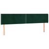 vidaXL Cabeceira de cama c/ abas veludo 203x16x78/88cm verde-escuro