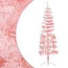 vidaXL Meia árvore de Natal fina com suporte 150 cm rosa