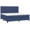 vidaXL Cama box spring c/ colch&atilde;o e LED 200x200 cm tecido azul