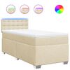 vidaXL Cama com molas/colch&atilde;o 100x200 cm tecido cor creme