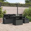 vidaXL Conjunto de Sof&aacute; de Jardim 6 pcs Preto Rattan Sint&eacute;tico
