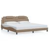 vidaXL Estrutura de cama Viana sem colch&atilde;o 200x200 cm couro artificial cappuccino