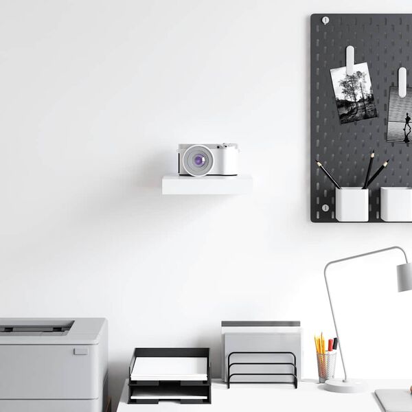 vidaXL Prateleira parede suspensa 23x23,5x3,8 cm MDF branco