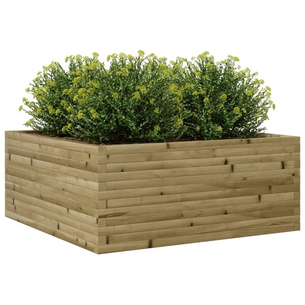 vidaXL Vaso/floreira de jardim 110x110x46 cm madeira pinho impregnada