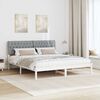 vidaXL Estrutura de Cama com Cabeceira Estofada Branco 180 x 200 cm