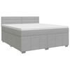 vidaXL Cama box spring com colch&atilde;o Cinzento-claro 140 x 200 cm Tecido