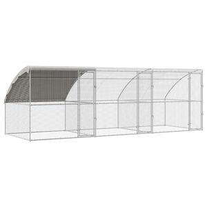 vidaXL Gaiola para galinhas 3 unid. Prateado 600 x 200 x 200 cm