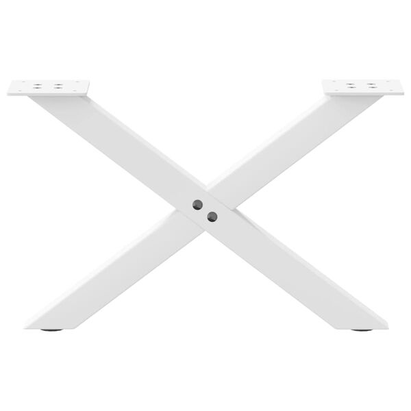 vidaXL P&eacute;s para mesa de centro em formato de X, 2 pe&ccedil;as, branco, 60x (30-31) cm, a&ccedil;o