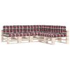 vidaXL Almofad&otilde;es para sof&aacute;s de paletes 7 pcs padr&atilde;o vermelho xadrez