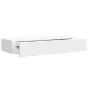 vidaXL Prateleira de parede com gaveta MDF 60x23,5x10 cm branco