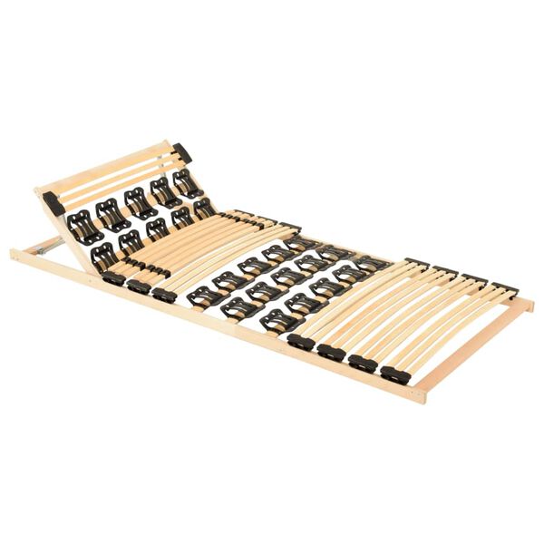 vidaXL Estrutura de cama com 38 ripas e cabeceira ajust&aacute;vel 70x200 cm