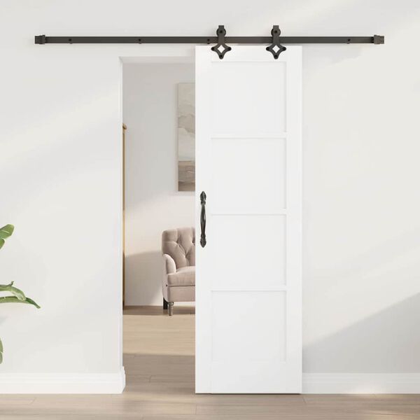 vidaXL Porta Deslizante Branco e Preto 61 x 198,5 cm