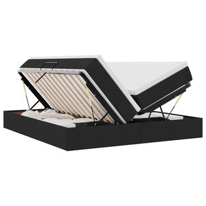 vidaXL Cama com arruma&ccedil;&atilde;o e colch&atilde;o Preto 180 x 200 cm Poli&eacute;ster