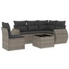 vidaXL 6 pcs conjunto sof&aacute;s de jardim com almofad&otilde;es vime cinzento