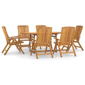 vidaXL Conjunto de jantar para jardim 7 pcs madeira de teca maci&ccedil;a