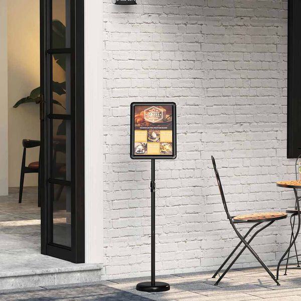 vidaXL Displays de Feira Preto 25 x 25 x 125 cm Alum&iacute;nio