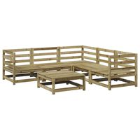vidaXL 6 pcs conjunto de sofás de jardim madeira de pinho impregnada