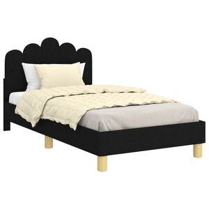 vidaXL Estrutura de Cama para Criança com Cabeceira Preto 80 x 160 cm